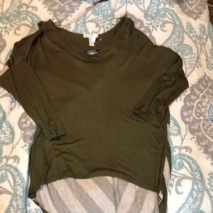 Ambiance Apparel NEW green open back top